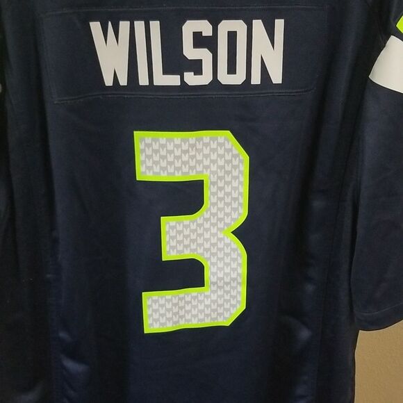 RUSSELL WILSON SEATTLE SEAHAWKS JERSEY MEN'S NIKE NFL SHIRT PULLOVER SIZE XXL - Picture 4 of 6